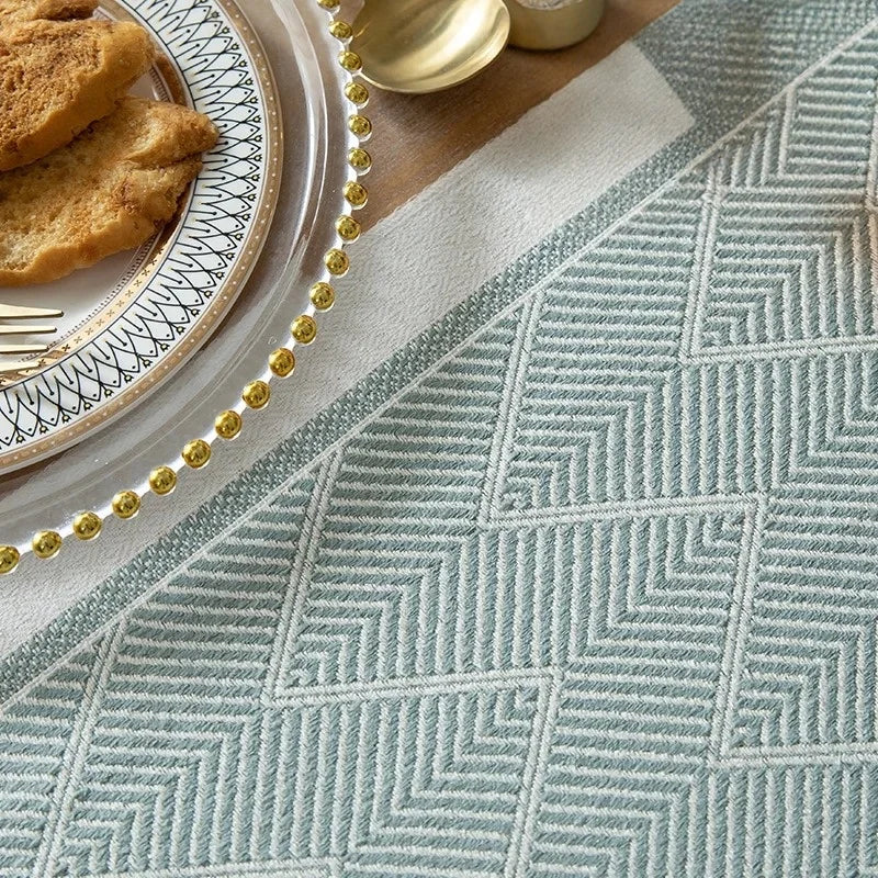 Chemin de table polyester imperméable motif géométrique moderne - vue 3 sur 4