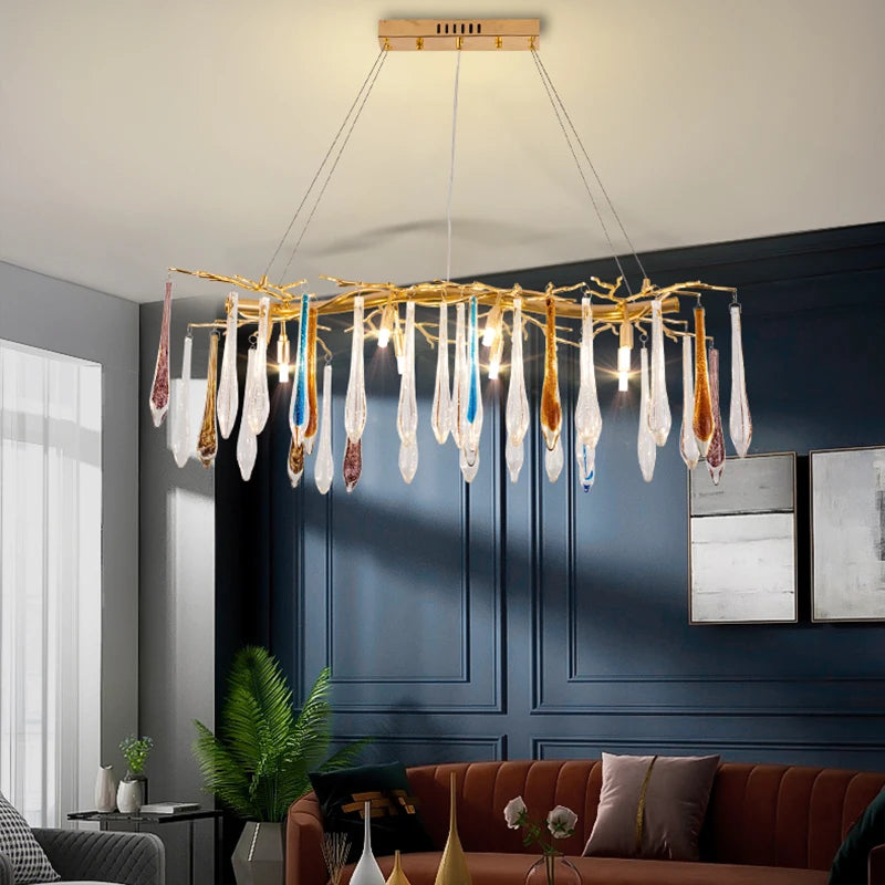 lustre moderne en cristal pour décoration intérieure élégante - vue 5 sur 17