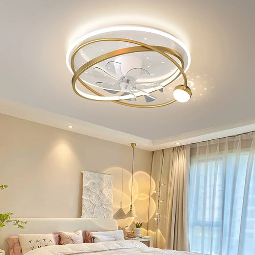 lustre moderne avec lumières et ventilateur intelligent pour intérieur - vue 3 sur 10