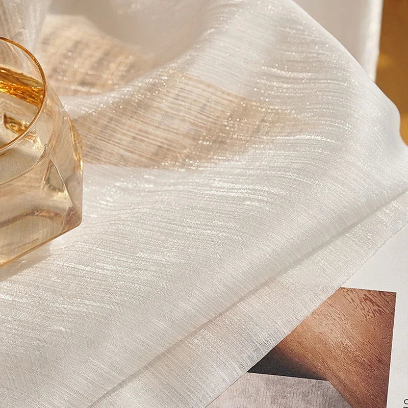 Voilage tulle scintillant moderne pour salon chambre fenêtre - vue 7 sur 8