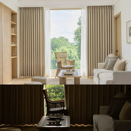 Rideau moderne plissé occultant luxe pour salon chambre - vue 5 sur 18