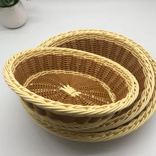 panier à fruits rond en rotin tissé à la main pour rangement alimentaire - vue 5 sur 17