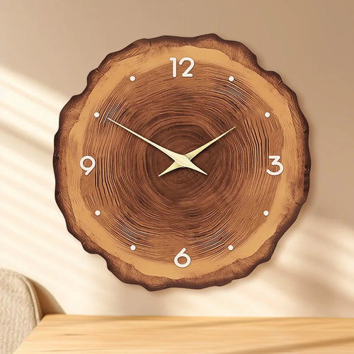horloge murale moderne en faux bois pour décoration intérieure - vue 3 sur 5