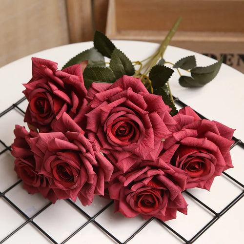bouquet de roses artificielles pour décoration intérieure et extérieure - vue 2 sur 14