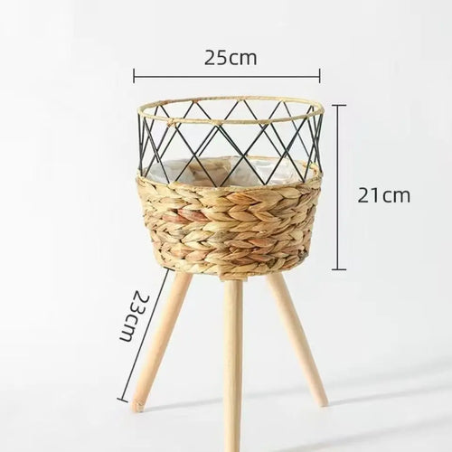 pot en bois tressé pour fleurs et rangement décoratif intérieur - vue 11 sur 10