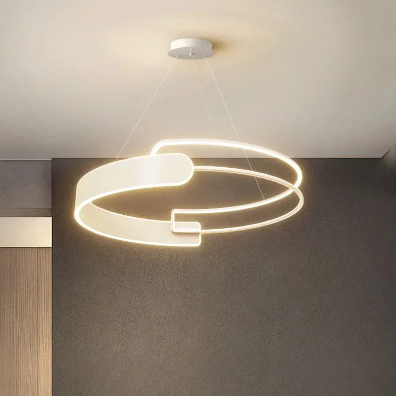 suspension moderne à led pour décoration intérieure réglable de luxe - vue 3 sur 12