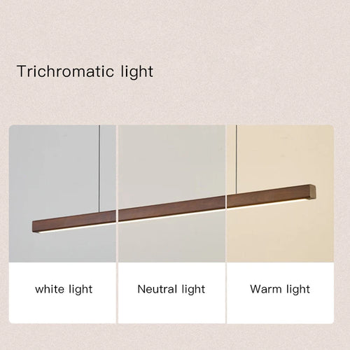 suspension moderne à led en bois avec télécommande pour table et bar - vue 7 sur 8