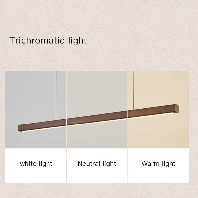 suspension moderne à led en bois avec télécommande pour table et bar - vue 6 sur 8