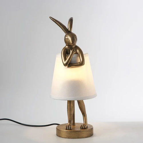 lampes de table lapin en résine décoration nordique créative - vue 3 sur 7