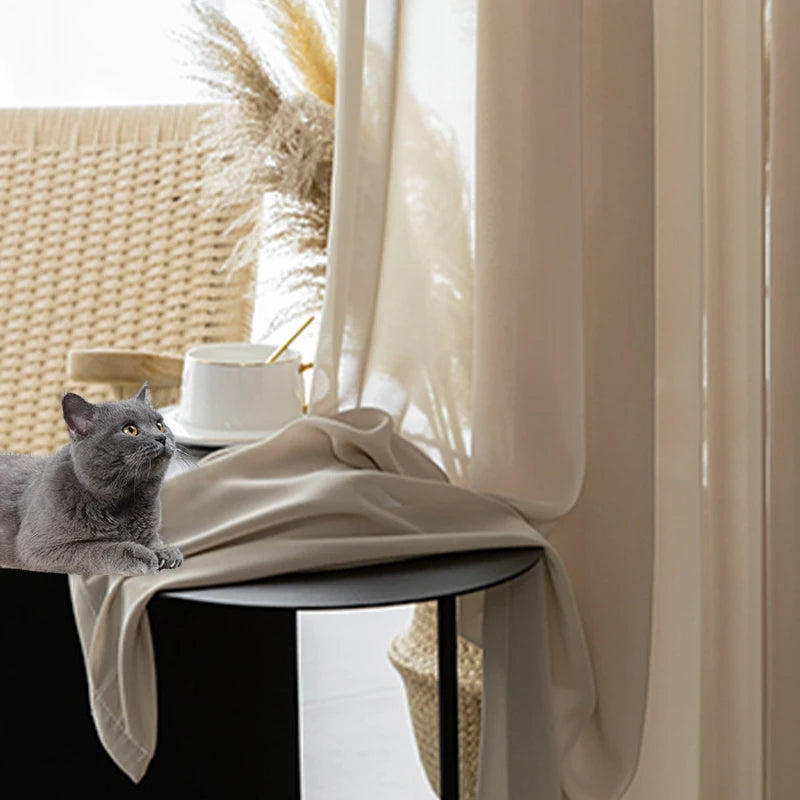 Voilage moderne motif vagues pour salon chambre fenêtre - vue 1 sur 10