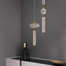 suspension tubes lumineux en verre transparent design nordique réglable