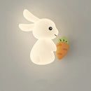 applique murale enfant motif lapin carotte nuage lumière