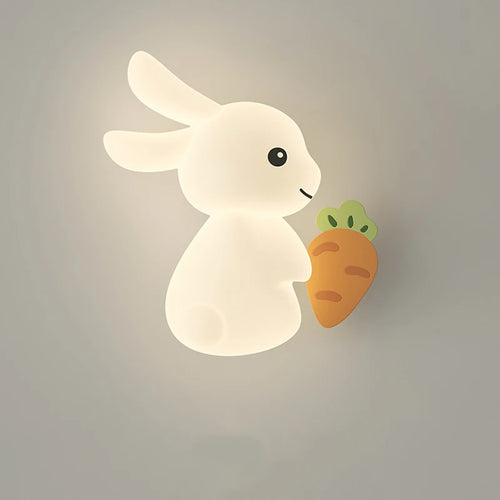 applique murale enfant motif lapin carotte nuage lumière - vue 3 sur 12