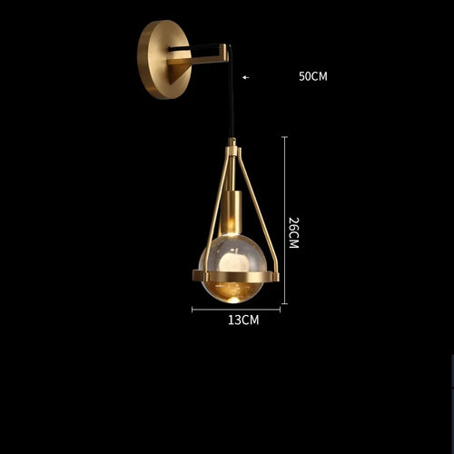 applique murale design gouttelette d'eau cristal led cuivre nordique - vue 17 sur 20