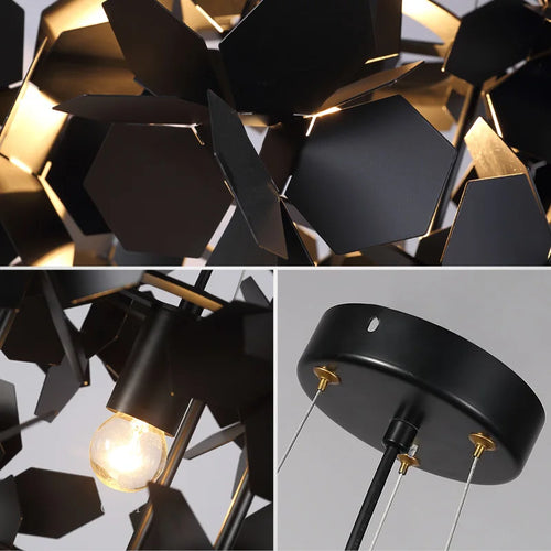 lustre à led moderne en fer pour décoration intérieure - vue 6 sur 8