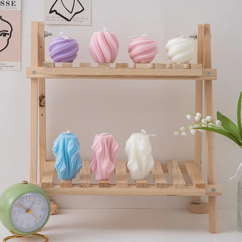 bougie parfumée créative décorative à vagues géométriques pour la maison - vue 6 sur 10