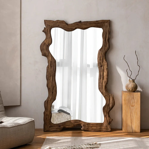 miroir moderne de luxe sur pied en bois décoratif pour la maison - vue 3 sur 18