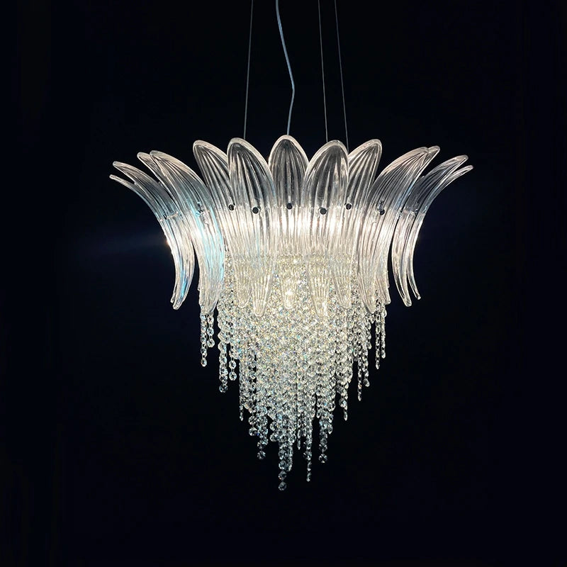 Lustre led moderne style européen avec décoration en cristal