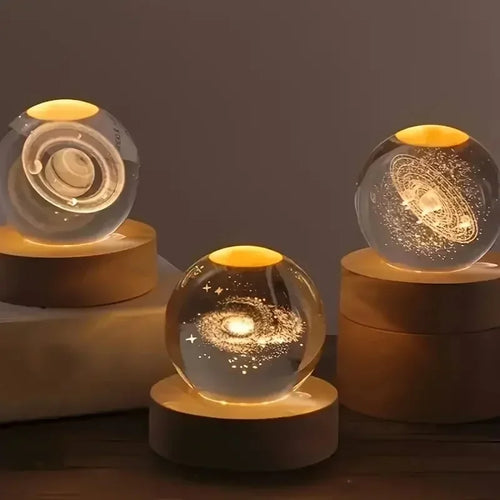 boule de cristal 3D système solaire planète lumineuse cadeau passionnés espace - vue 3 sur 10