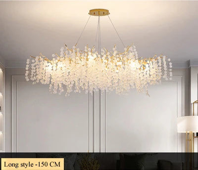 lustre vintage en verre craquelé pour décoration intérieure à led