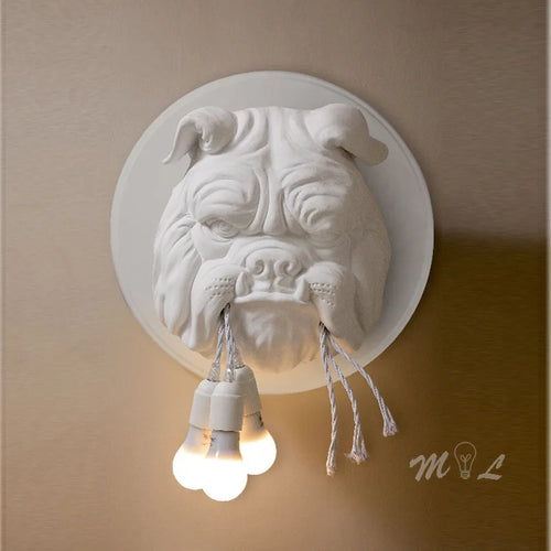 applique murale en résine décorative avec tête de chien nordique - vue 3 sur 8