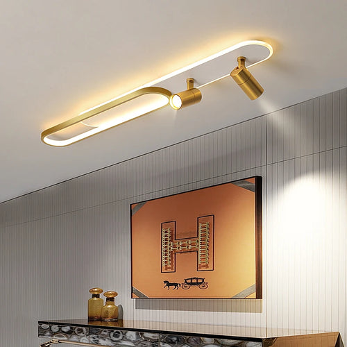 Lustres Led modernes avec projecteurs pour salon salle à manger chambre décor lumières cuisine acrylique plafonniers luminaire noir - vue 2 sur 19