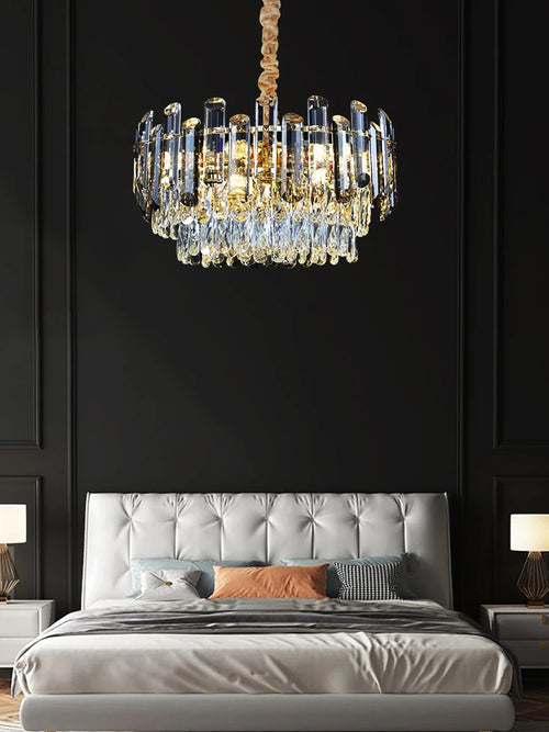 Modern minimalist style K9 crystal LED restaurant chandelier, Nordic designer living room luxury home decoration chandelier - vue 5 sur 11