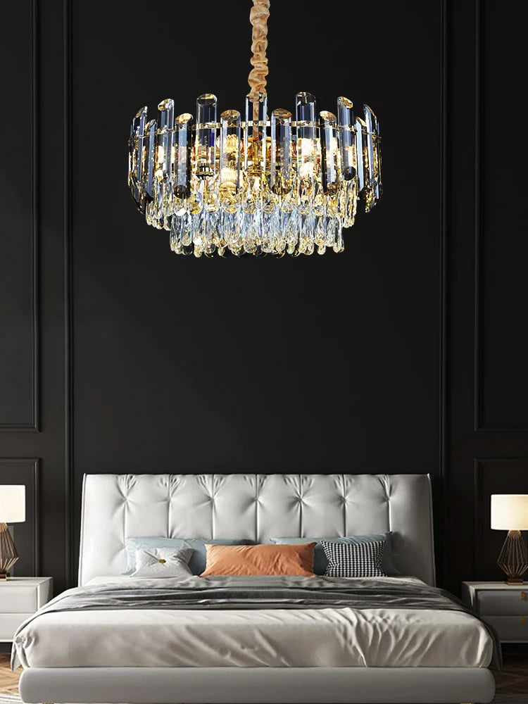 Modern minimalist style K9 crystal LED restaurant chandelier, Nordic designer living room luxury home decoration chandelier - vue 4 sur 11