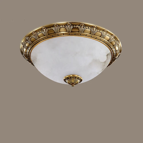 plafonnier led vintage europe sculpter en cuivre espagnol marbre - vue 3 sur 8
