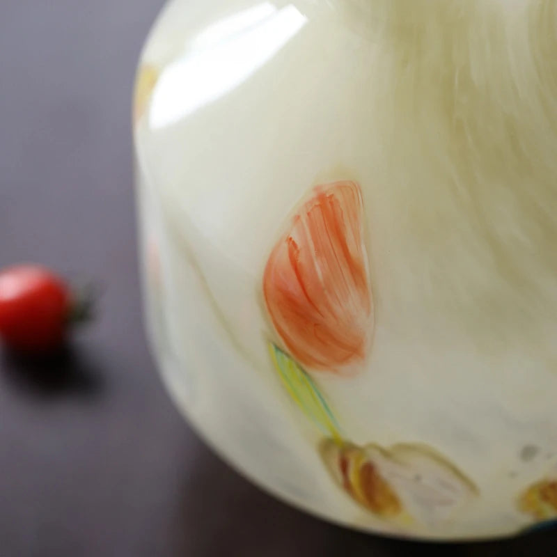 vase en verre imprimé motif floral pour terrarium décoration maison - vue 4 sur 8