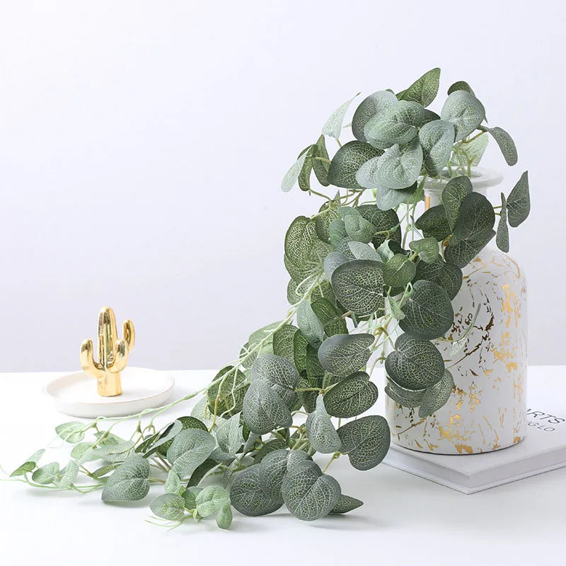bouquet mural d'eucalyptus en rotin pour décoration festive - vue 3 sur 8