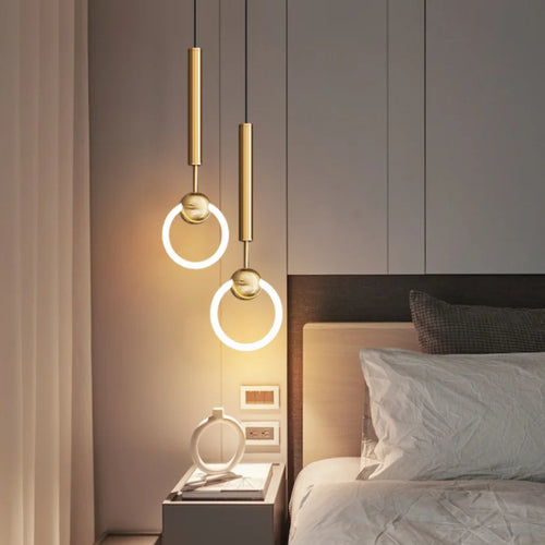 suspension LED en anneau design nordique moderne - vue 5 sur 16