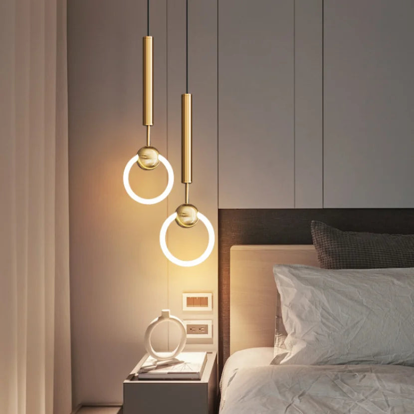 suspension LED en anneau design nordique moderne - vue 4 sur 16