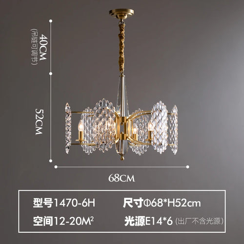 lustre moderne à led en cristal pour décoration nordique - vue 9 sur 10