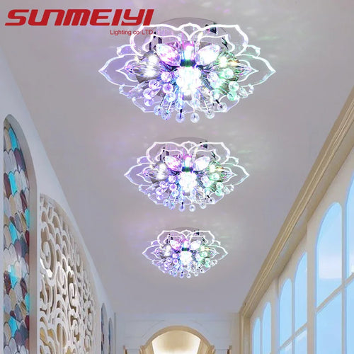 plafonnier led en cristal de luxe pour décoration balcon - vue 2 sur 12