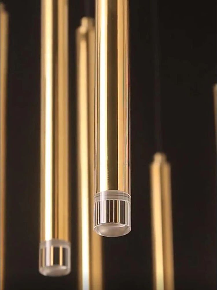 lustre minimaliste postmoderne en métal led double loft éclairage intérieur - vue 4 sur 17