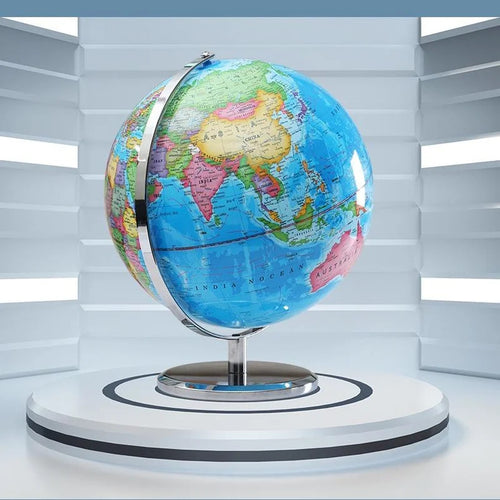 globe terrestre lumineux avec carte du monde éducative - vue 3 sur 10
