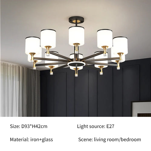 lustre nordique 15 têtes design moderne luxe pour intérieur lumineux - vue 13 sur 16