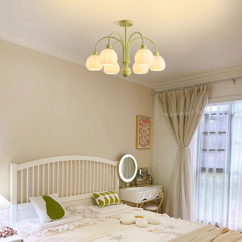 lustre abat-jour citrouille moderne 2023 en verre pour décoration maison - vue 5 sur 9