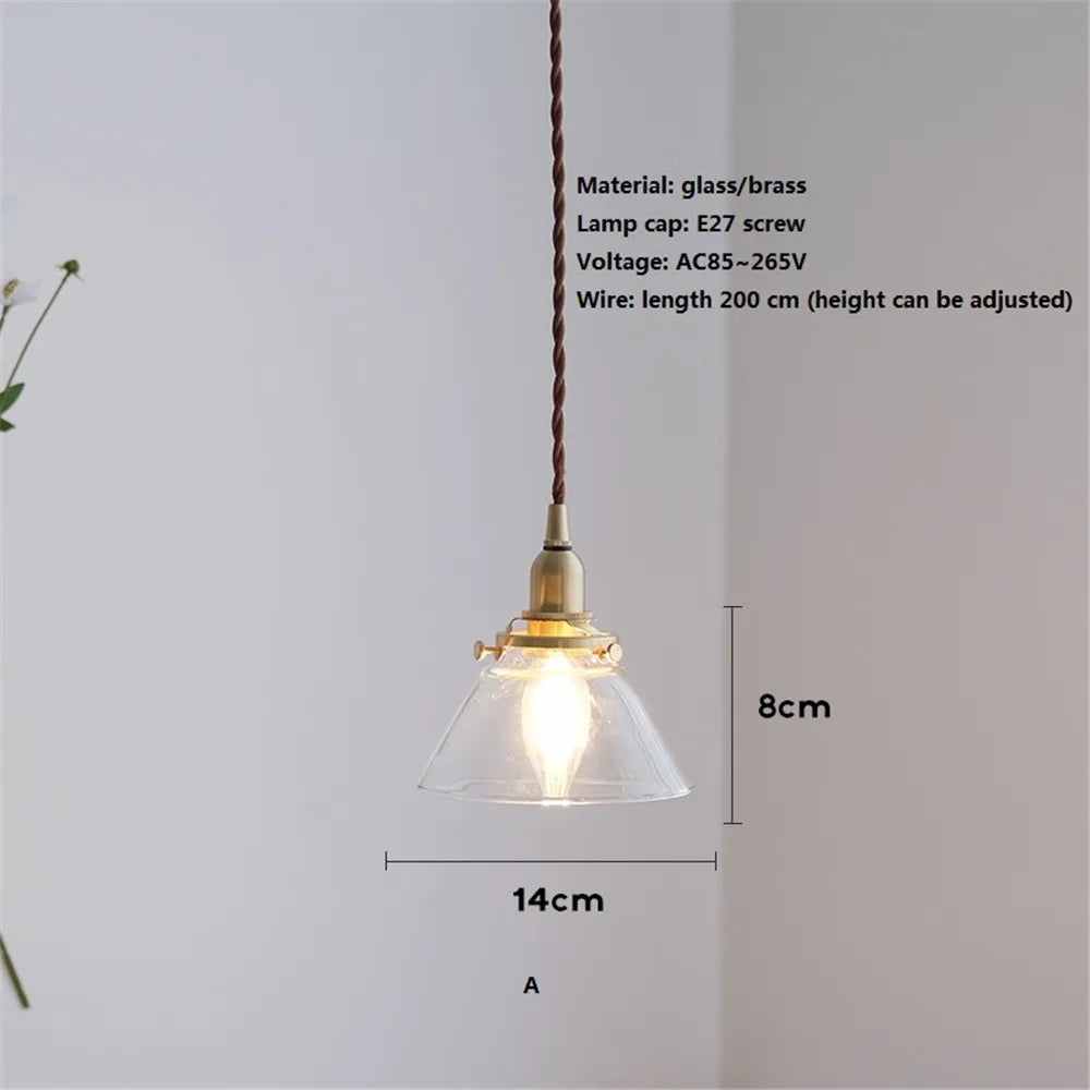 suspension rétro en verre et laiton pour décoration intérieure - vue 2 sur 10