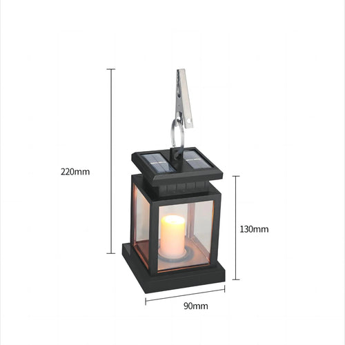 Lampe solaire bougie lanterne jardin étanche noël - vue 7 sur 7