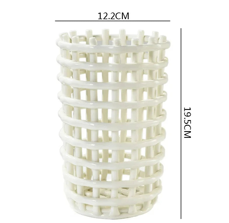 panier de rangement en céramique pour fruits et ustensiles de cuisine - vue 15 sur 21