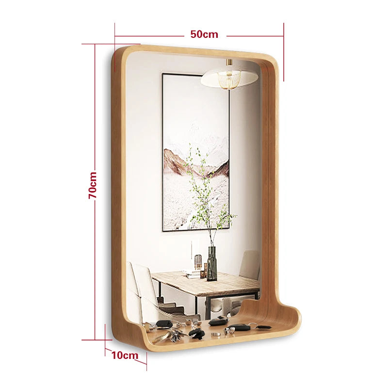 miroir en bois massif avec éclairage led et fixation murale - vue 21 sur 29