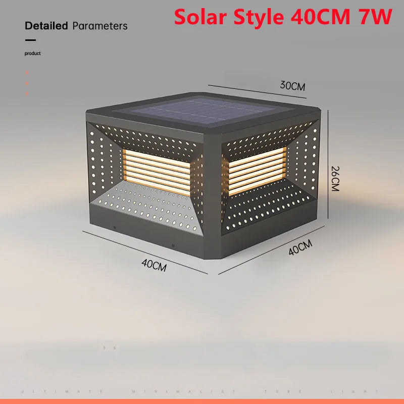 lampe de pelouse solaire moderne pour éclairage extérieur