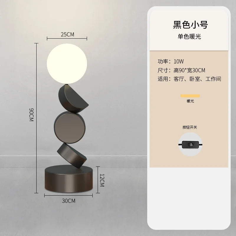 lampadaire design rond en verre pour décoration moderne - vue 12 sur 12