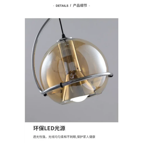lustre boule de verre nordique style rétro pour restaurants et cafés - vue 7 sur 8