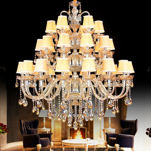 lustre moderne en chrome en cristal pour éclairage de luxe - vue 3 sur 10