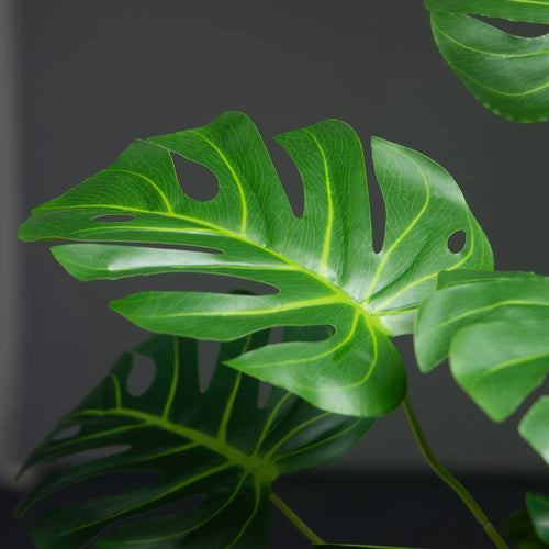 palmier artificiel 18 feuilles grandes plantes monstera décoratif pour intérieur - vue 5 sur 6