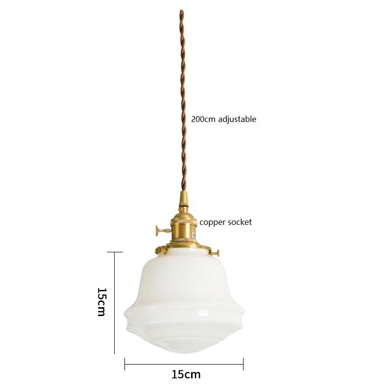 suspension led en verre avec prise en cuivre nordique moderne - vue 22 sur 28