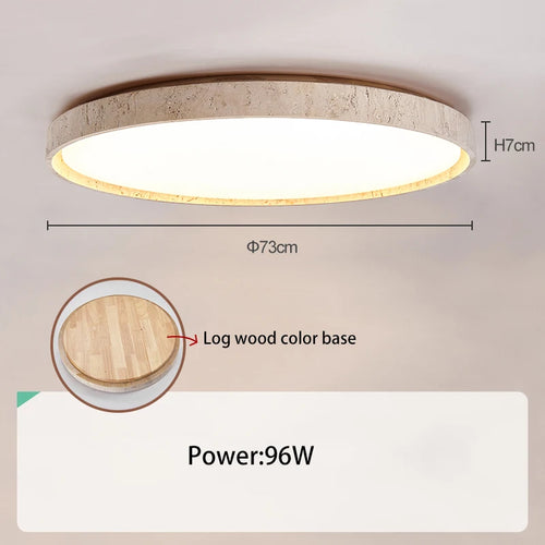 Led plafonnier pierre Downlight monté en Surface rétro luminaires noyer bûche bois couleur chambre salon grande lumière - vue 12 sur 13